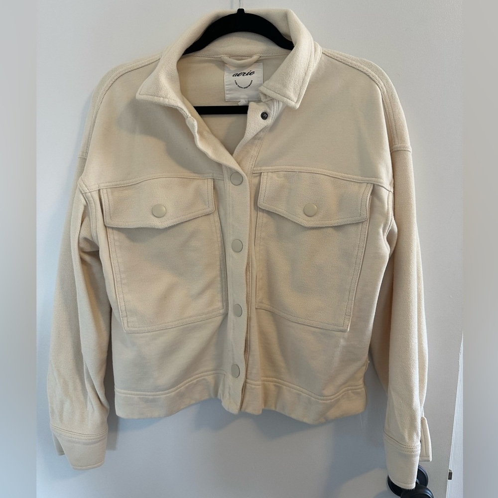 Aerie cropped sweatshirt jacket